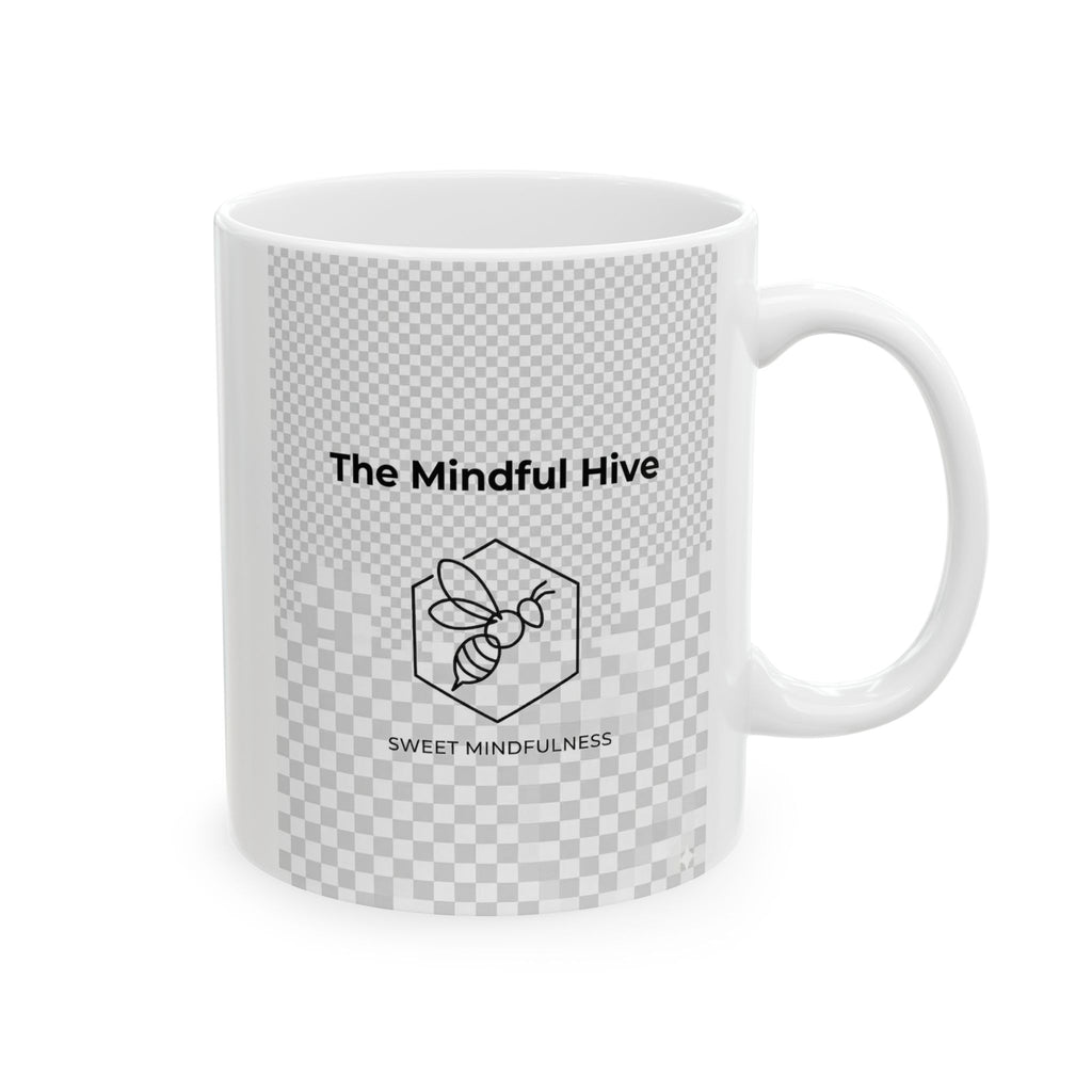 Ceramic Mug — 'The Hive' Minimal Checkerboard Coffee Mug (11oz/15oz)