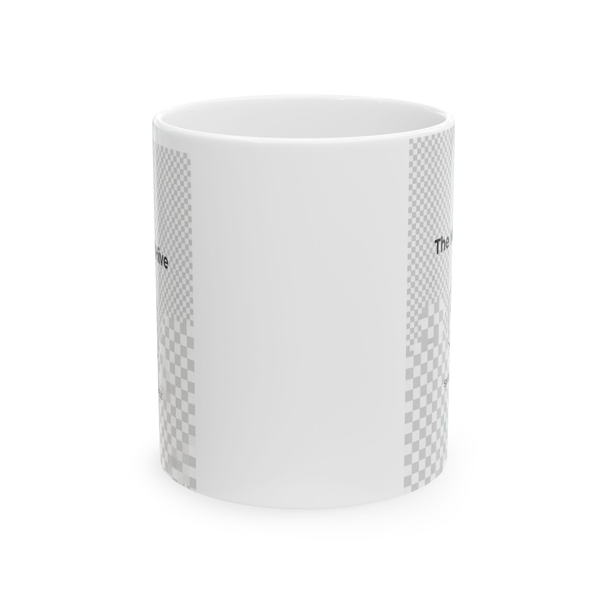 Ceramic Mug — 'The Hive' Minimal Checkerboard Coffee Mug (11oz/15oz)